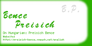 bence preisich business card